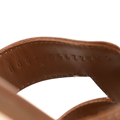Hermes Box Calfskin Oran Sandals 38 Gold 9 of 9