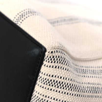 Celine Canvas Striped Large Phantom Cabas White Grey 8 of 14