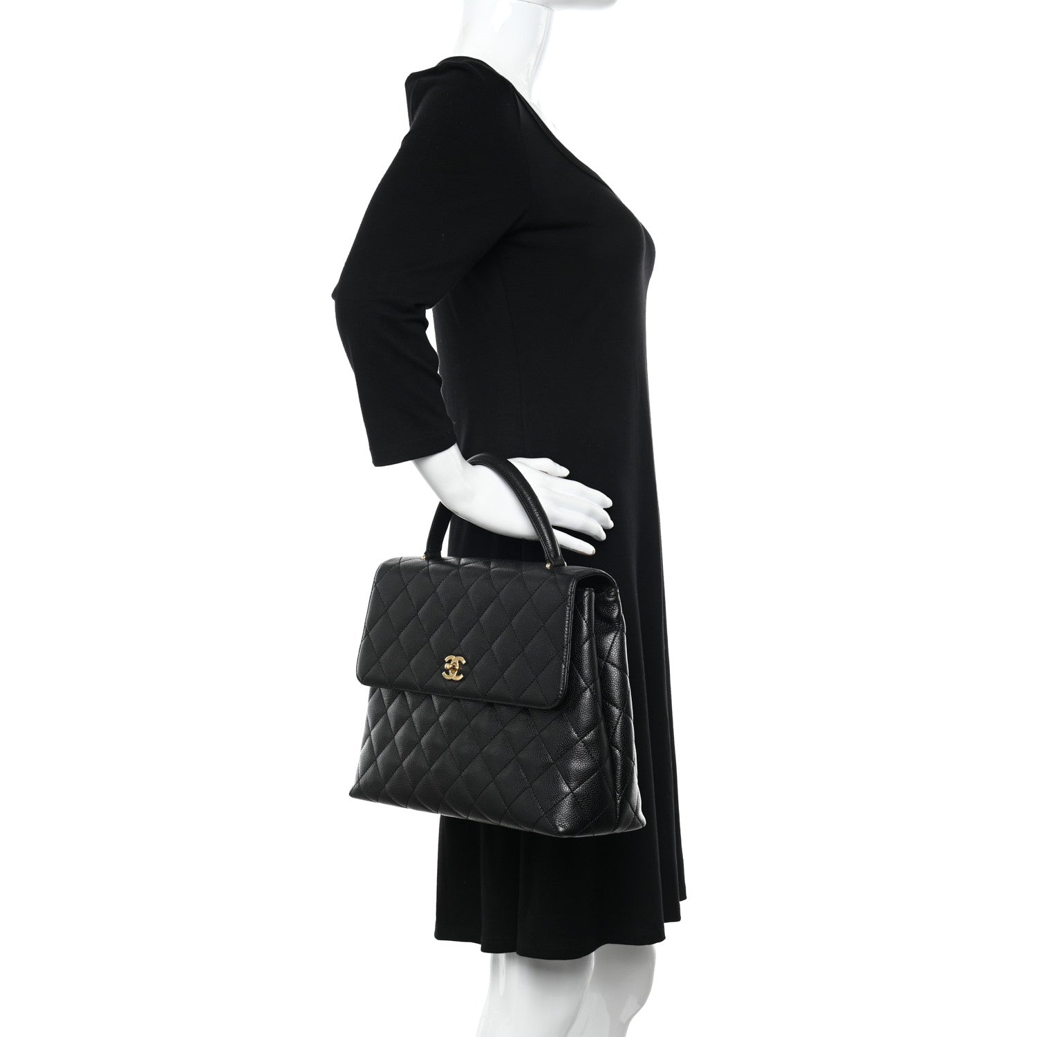 Chanel Caviar Quilted Jumbo Kelly Flap Black 2 of 12