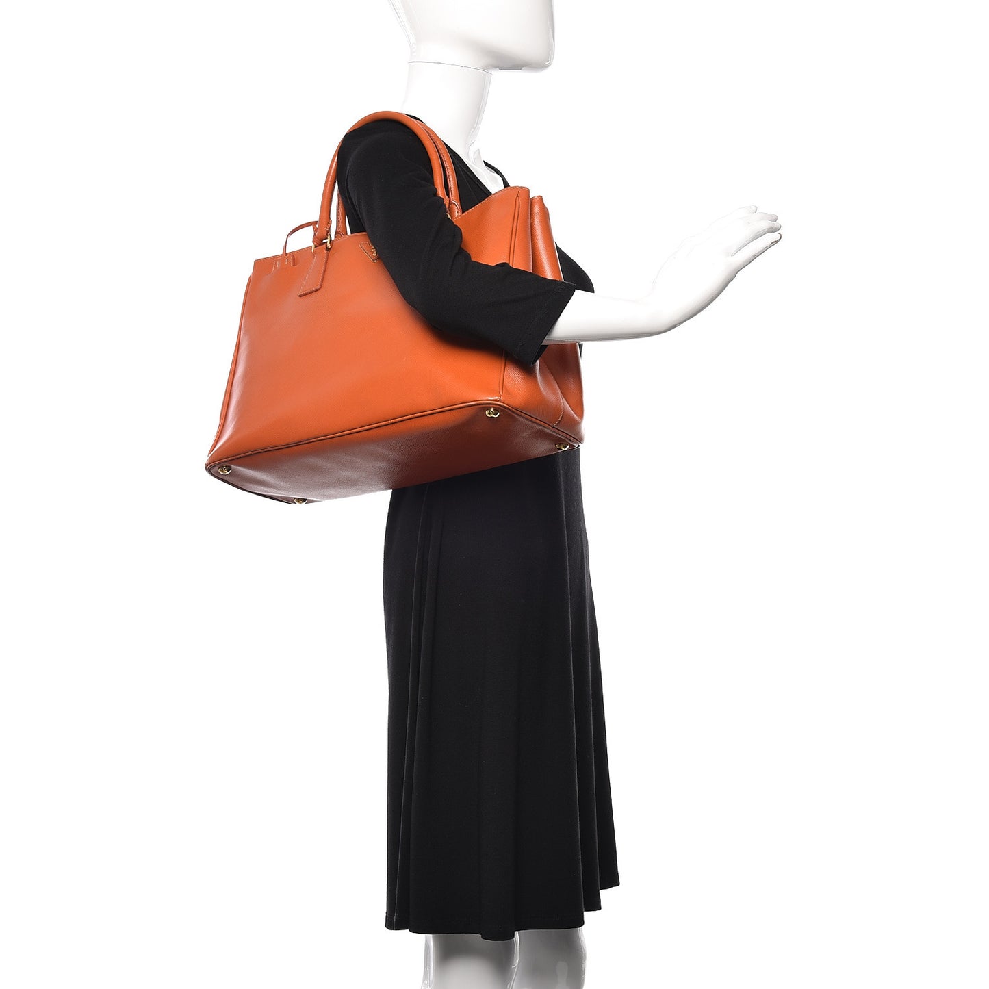 Saffiano Lux Large Tote Papaya