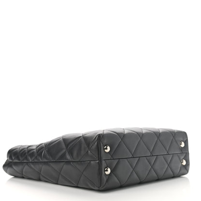 Chanel Calfskin Quilted In The Business North South Tote Black 4 of 10