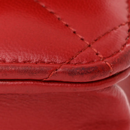 Chanel Lambskin Quilted Wallet On Chain WOC Red 12 of 15