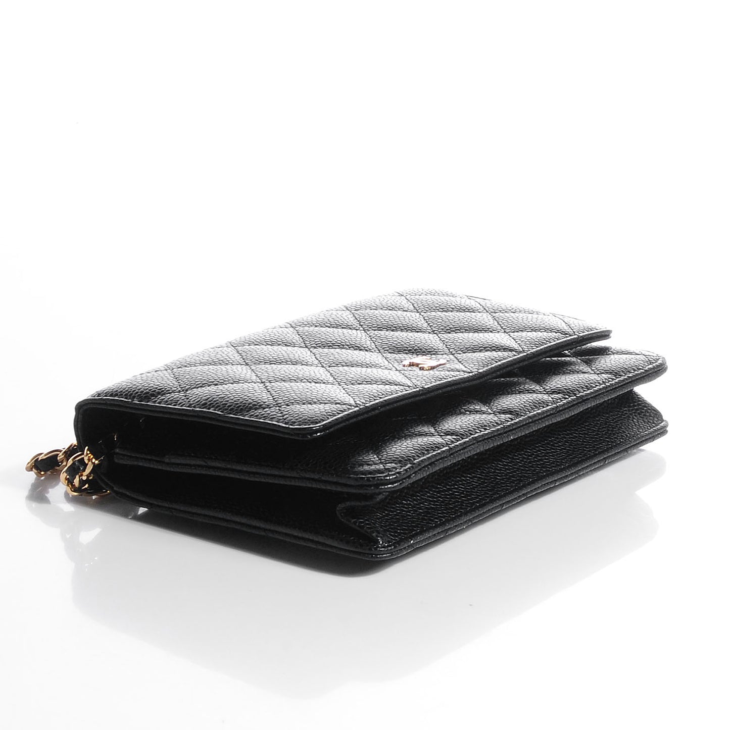 Caviar Quilted Wallet On Chain WOC Black