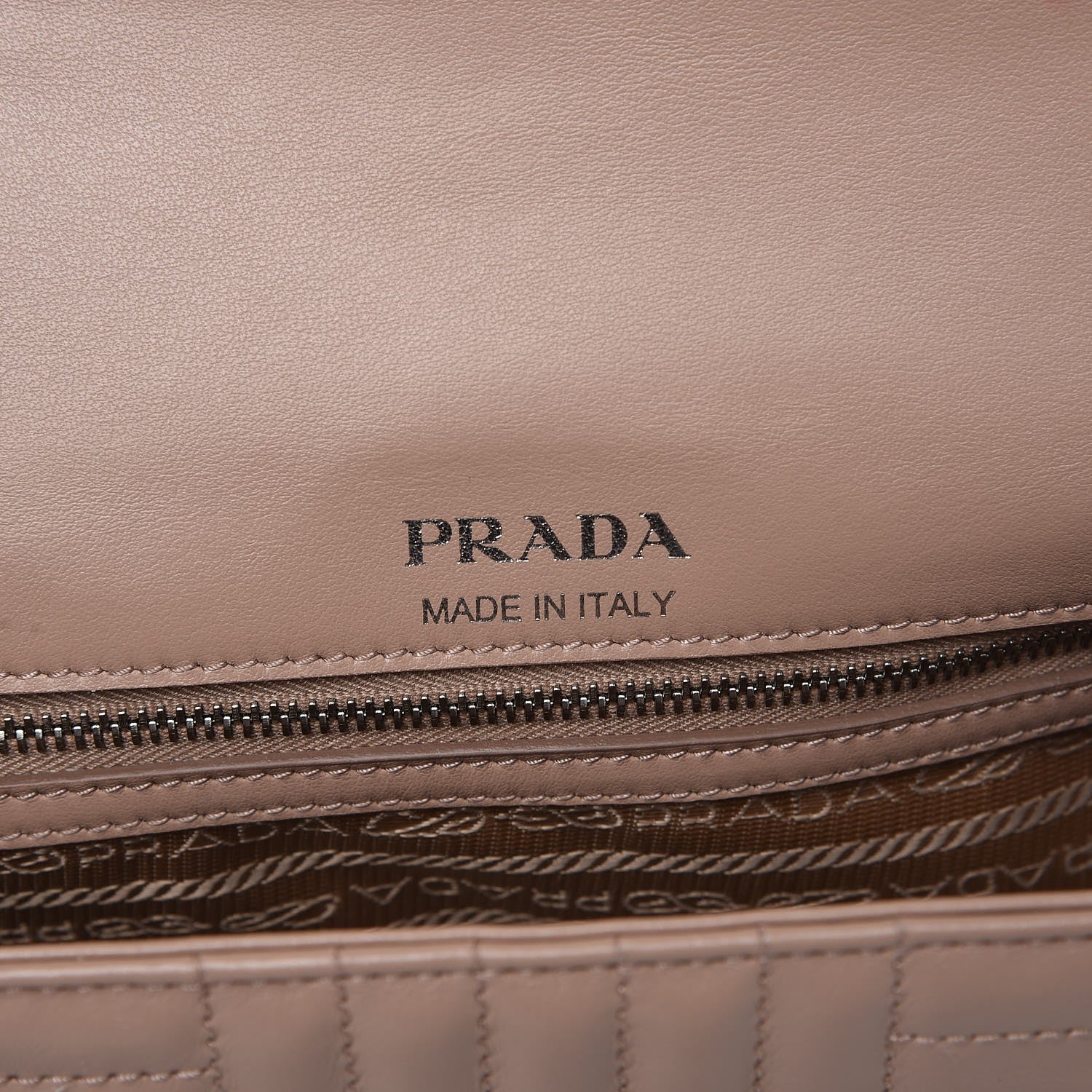 Prada Soft Calfskin Impunture Diagramme Medium Chain Flap Shoulder Bag Cipria 6 of 8