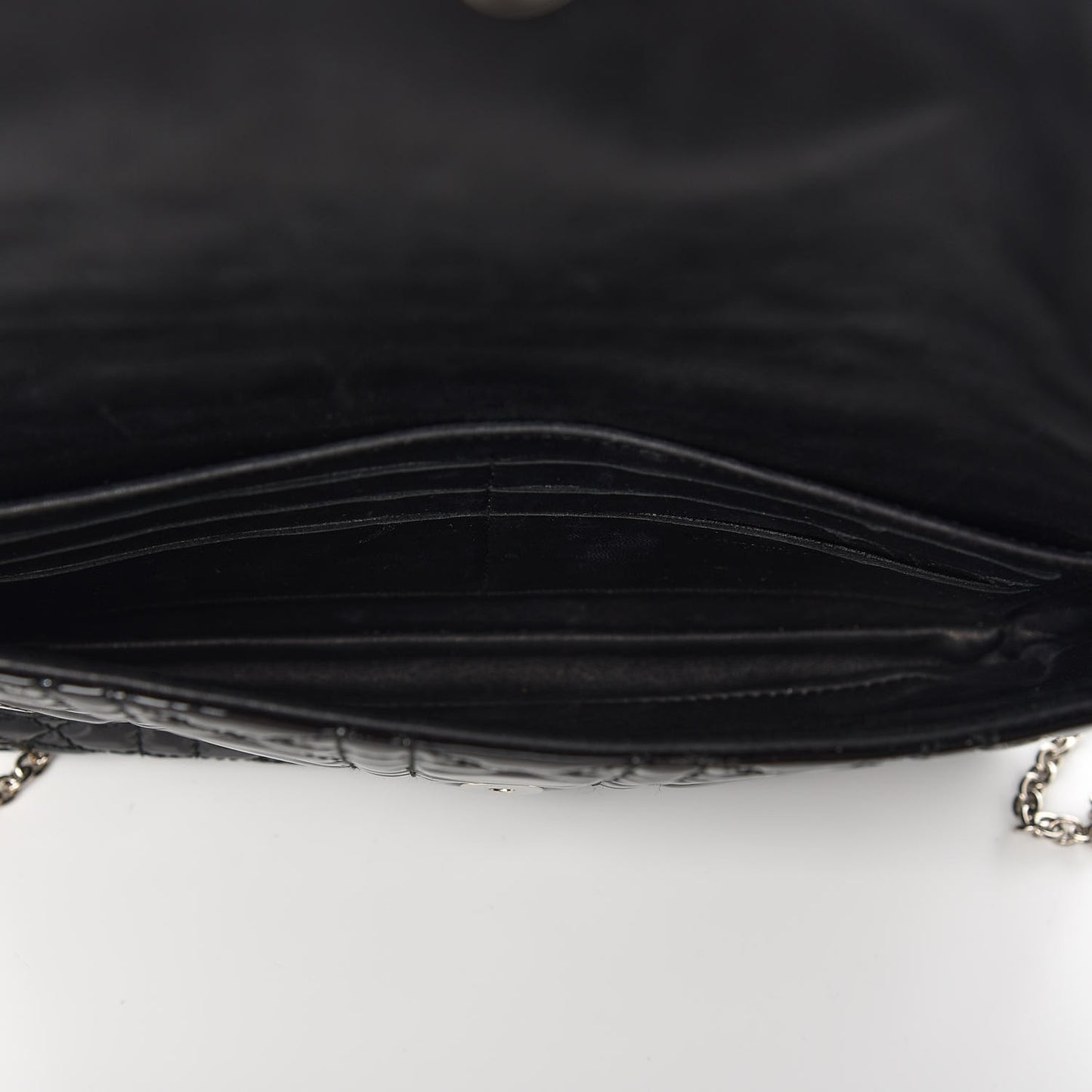 Patent Cannage Wallet on Chain Pouch Black