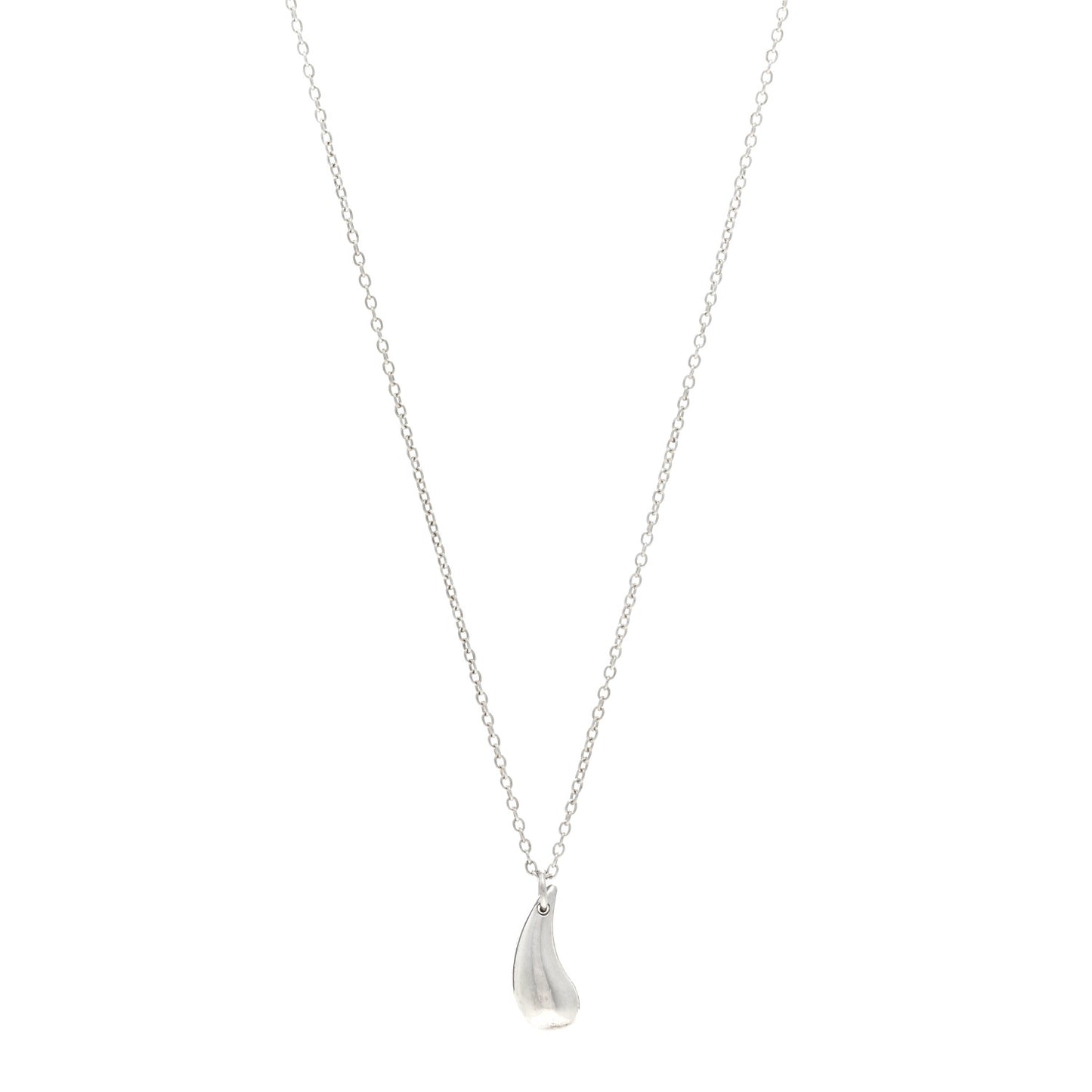 Sterling Silver 12mm Elsa Peretti Tear Drop Pendant Necklace