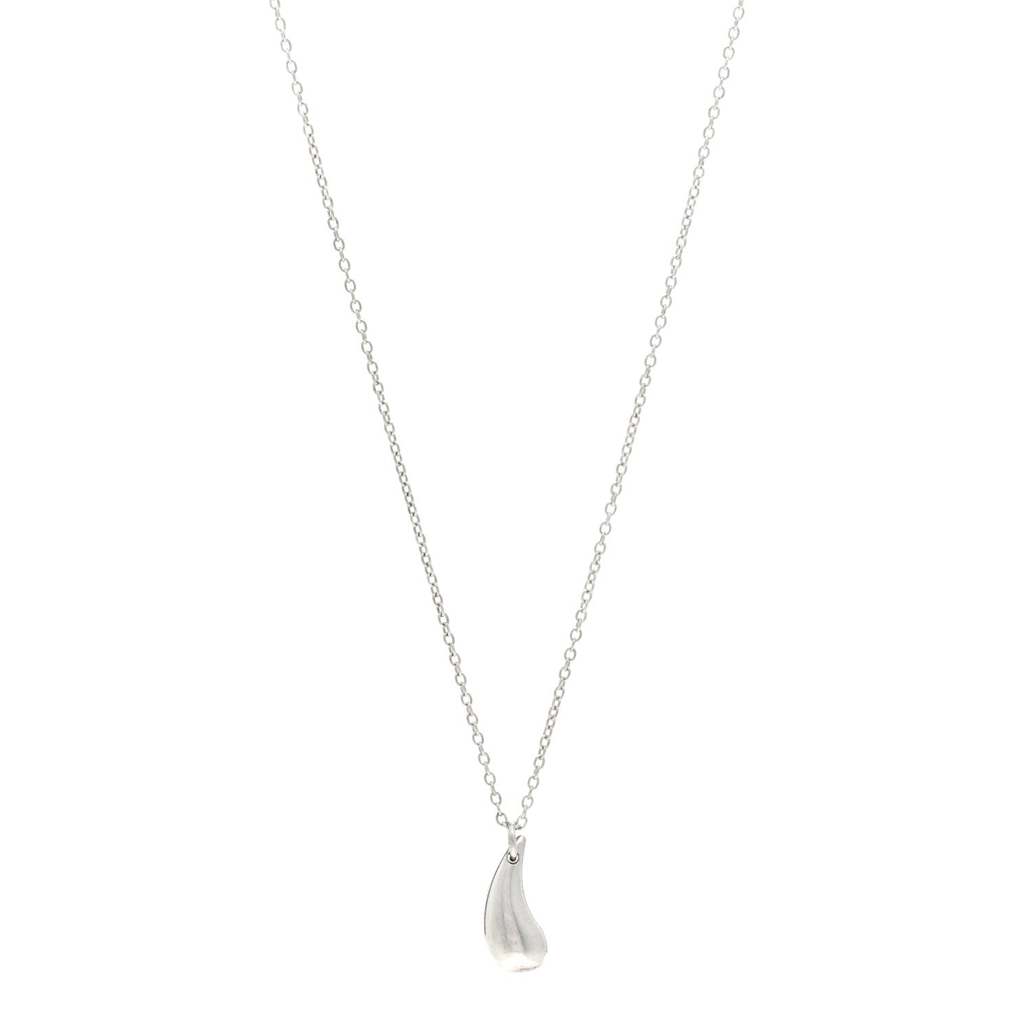 Tiffany Sterling Silver 12mm Elsa Peretti Tear Drop Pendant Necklace 1 of 4