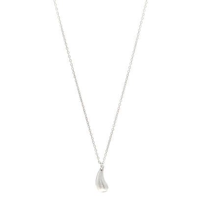 Tiffany Sterling Silver 12mm Elsa Peretti Tear Drop Pendant Necklace 1 of 4