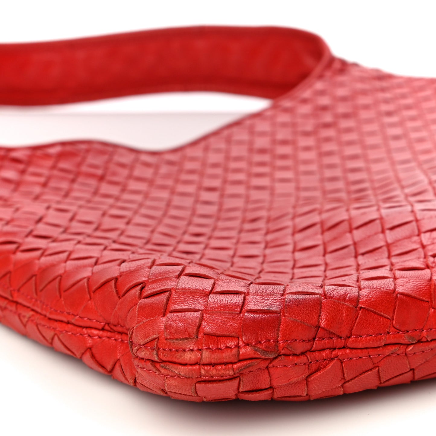 Nappa Intrecciato Shoulder Bag Red