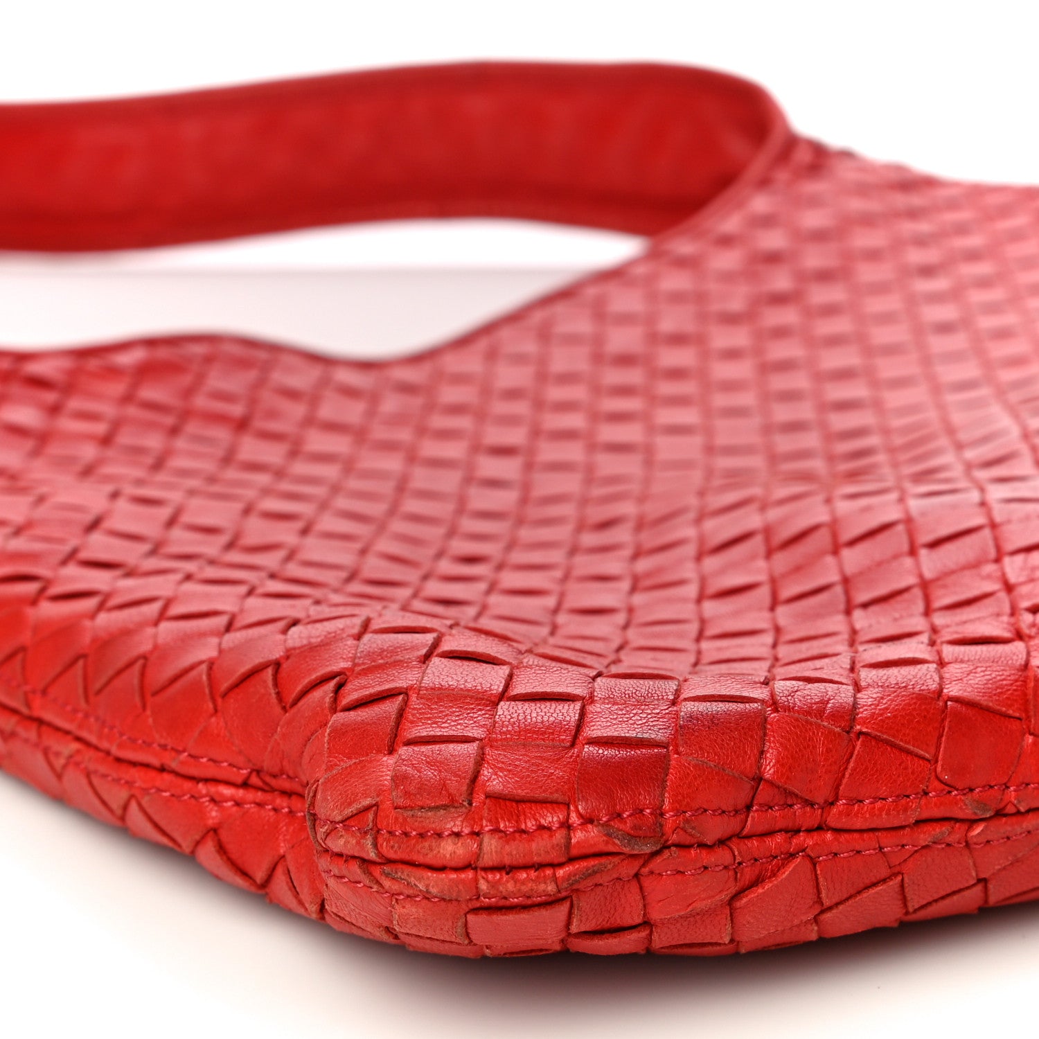 Bottega Veneta Nappa Intrecciato Shoulder Bag Red 7 of 12