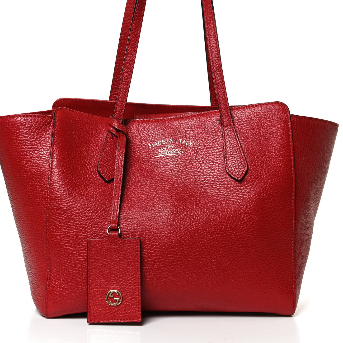 Dollar Calfskin Small Swing Tote Red