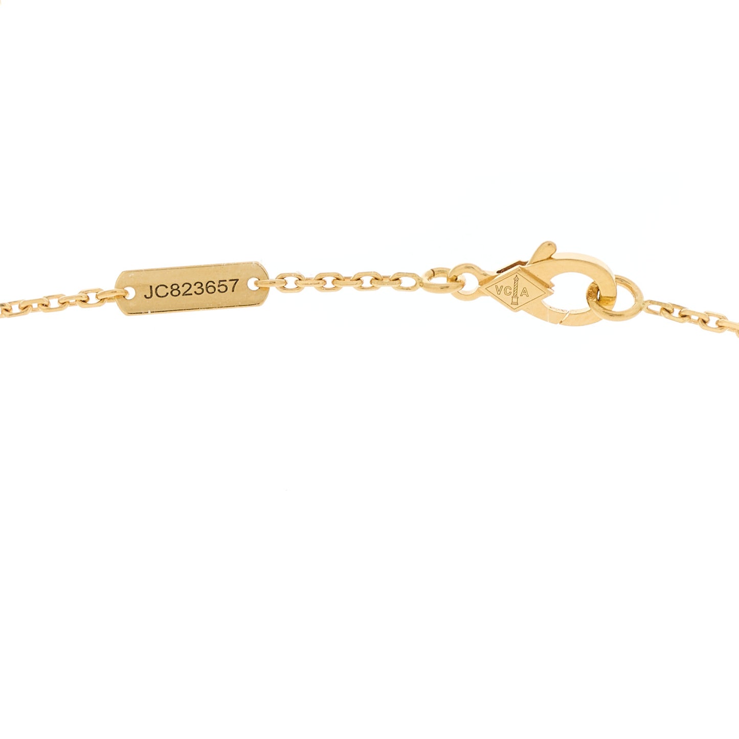18K Yellow Gold Malachite Vintage Alhambra Pendant Necklace