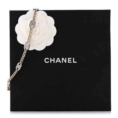 Chanel Crystal Chain CC Link Choker Gold Silver 7 of 7