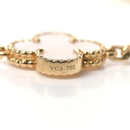 Van Cleef & Arpels 18K Yellow Gold Mother of Pearl 5 Motifs Vintage Alhambra Bracelet 5 of 5
