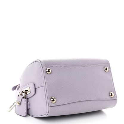 Prada Saffiano Lux Top Handle Crossbody Bag Glicine 4 of 10