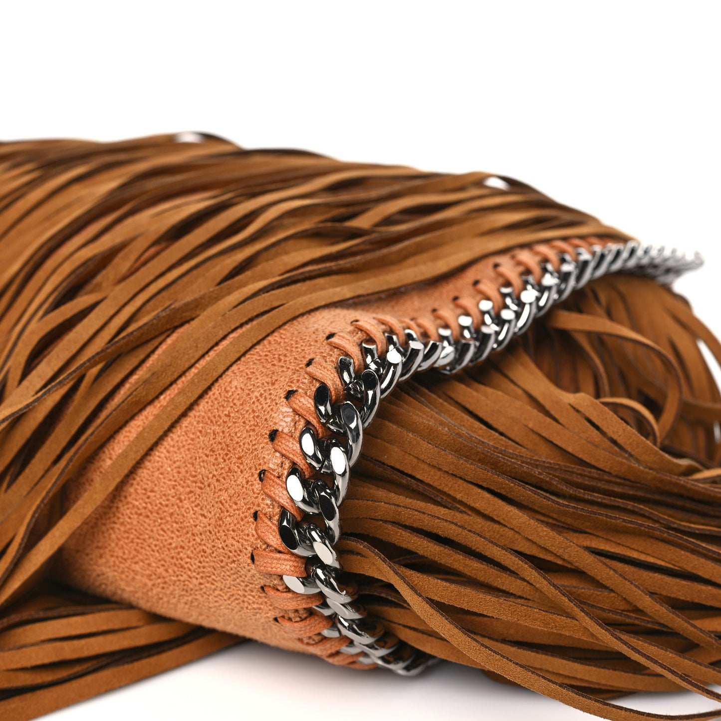 Shaggy Deer Fringe Mini Falabella Tote Brown