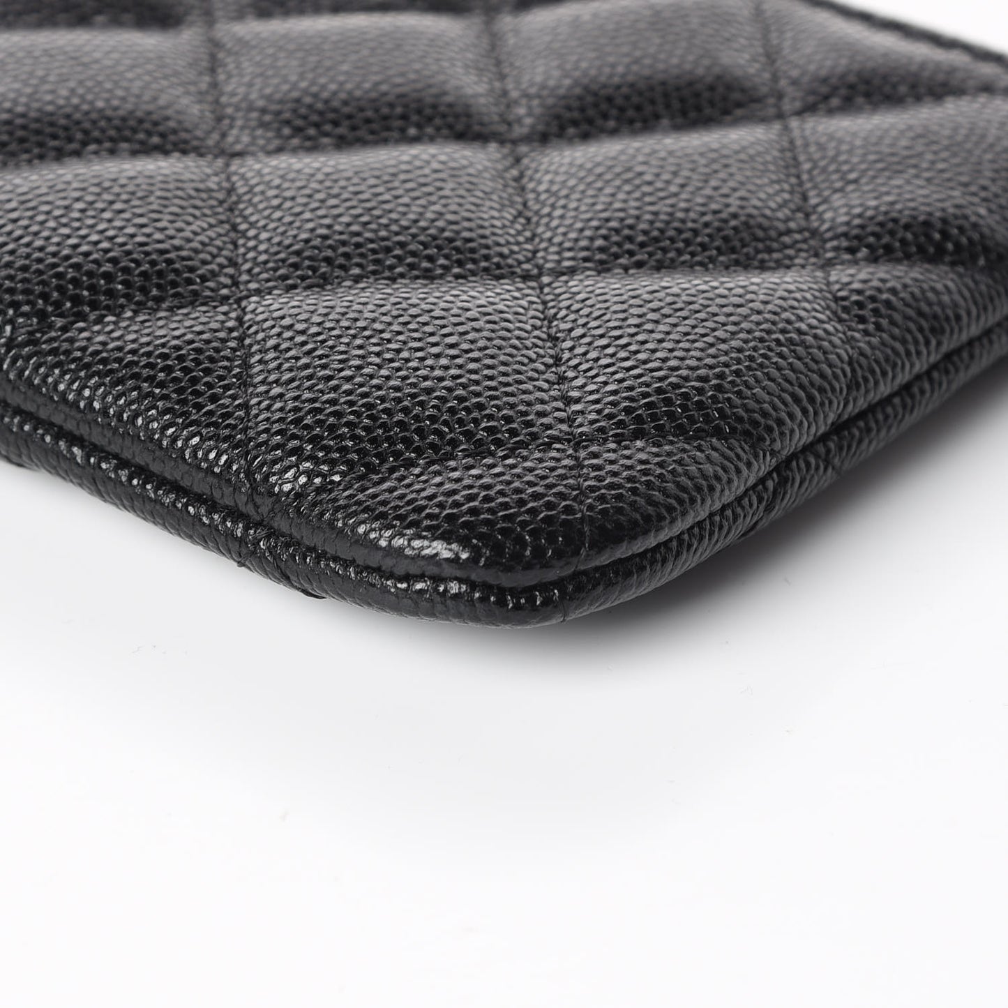 Caviar Quilted Small Cosmetic Case Black