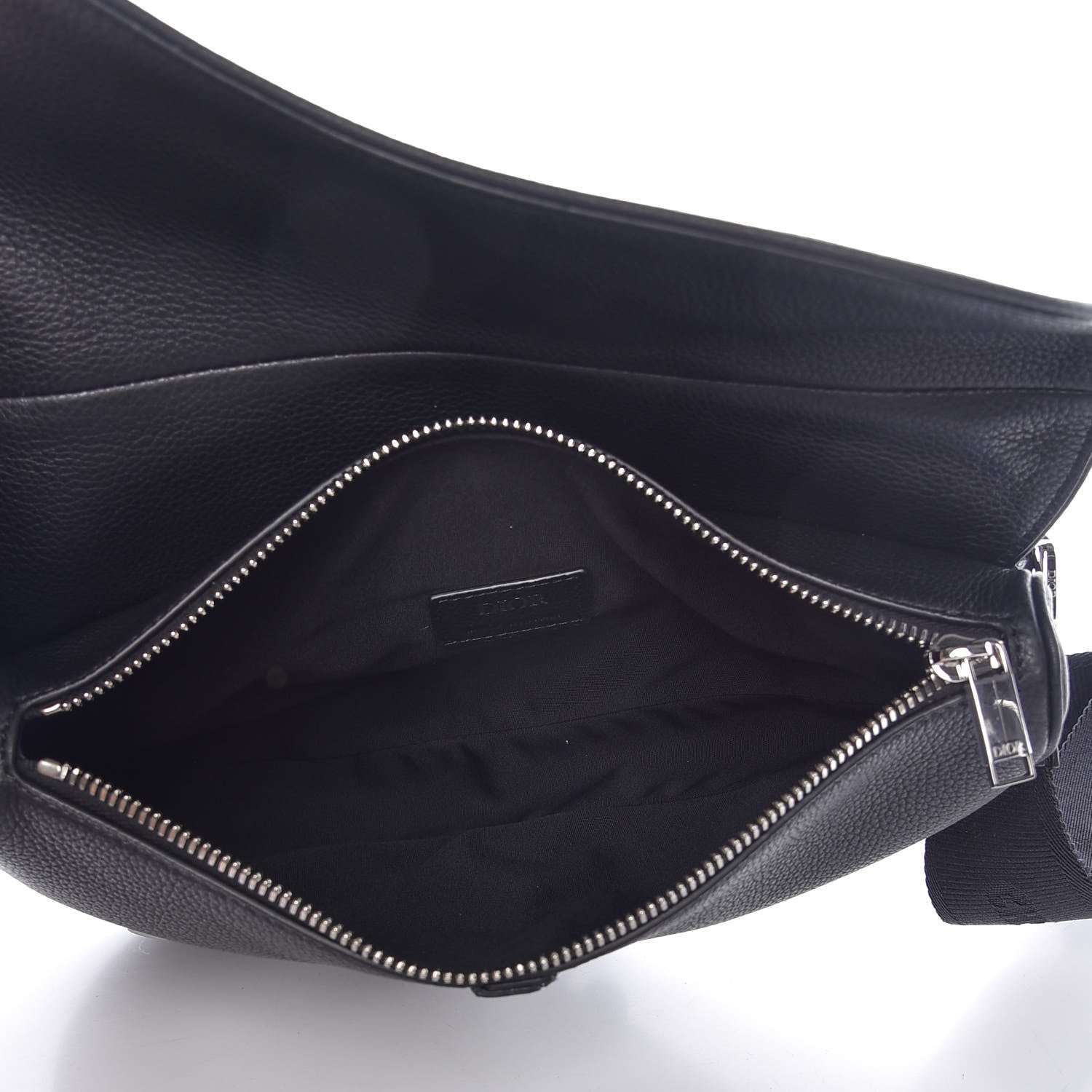 Christian Dior Grained Calfskin Kim Jones Saddle Bag Black 5 of 8