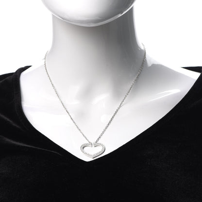 Cartier 18K White Gold Diamond Large Hearts and Symbols Pendant Necklace 2 of 6