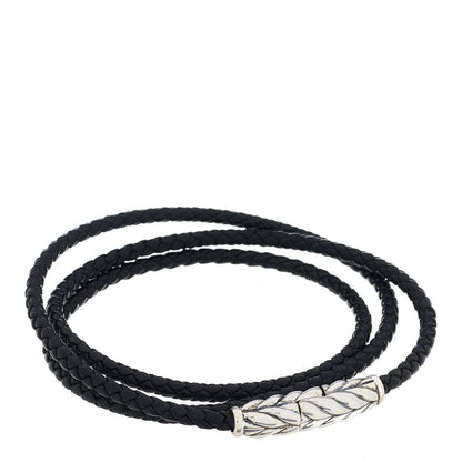 David Yurman Sterling Silver Chevron Triple-Wrap Bracelet Black 1 of 3