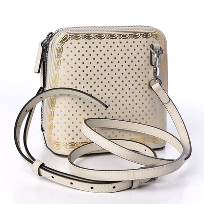 Gucci X SEGA Calfskin GUCCY Stars Mini Dome Shoulder Bag Mystic White Gold 2 of 9