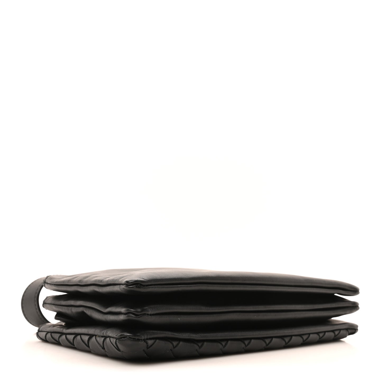 Nappa Intrecciato Triple Zip Messenger Bag Black