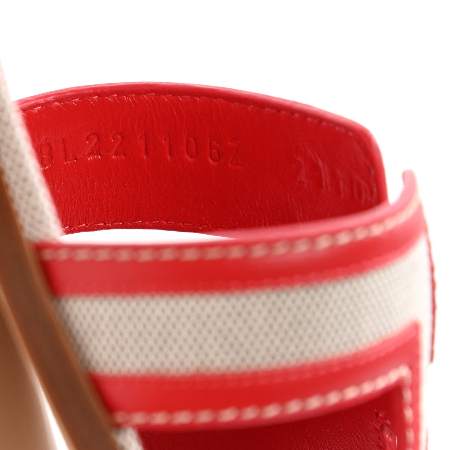 Hermes Canvas Calfskin Oran Sandals 37 Prunoir Rouge A Levre 8 of 9