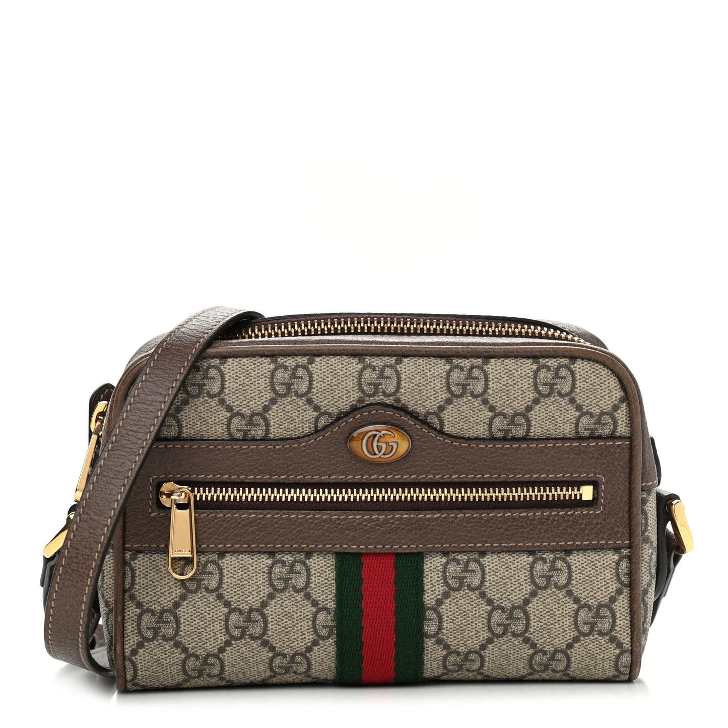 GG Supreme Monogram Web Mini Ophidia Shoulder Bag Brown