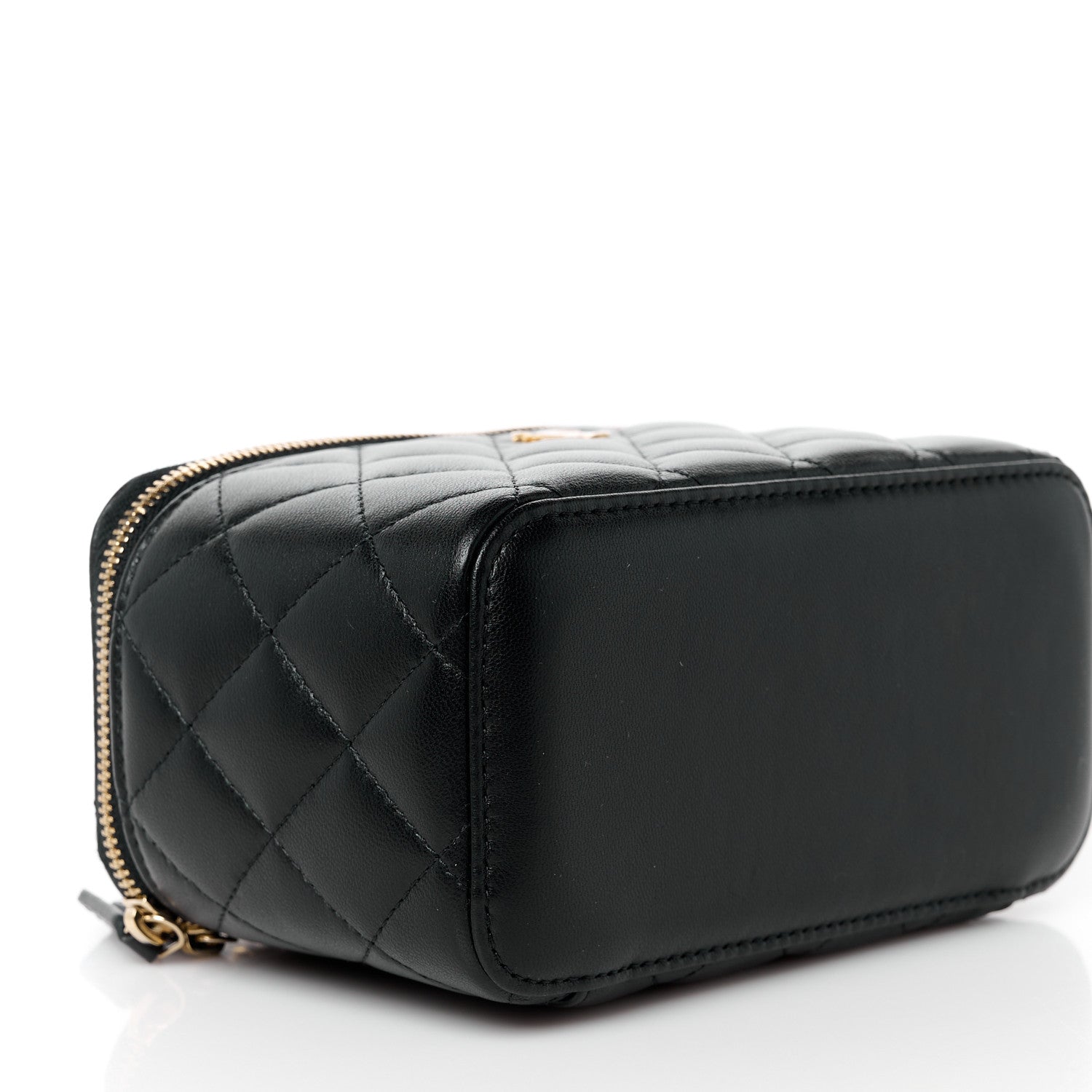 Chanel Lambskin Quilted Pearl Crush Small Vanity Case With Chain Black 9 of 11
