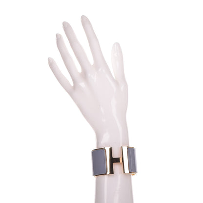 Hermes Enamel Extra Wide Clic Clac H Bracelet PM Parme 2 of 5