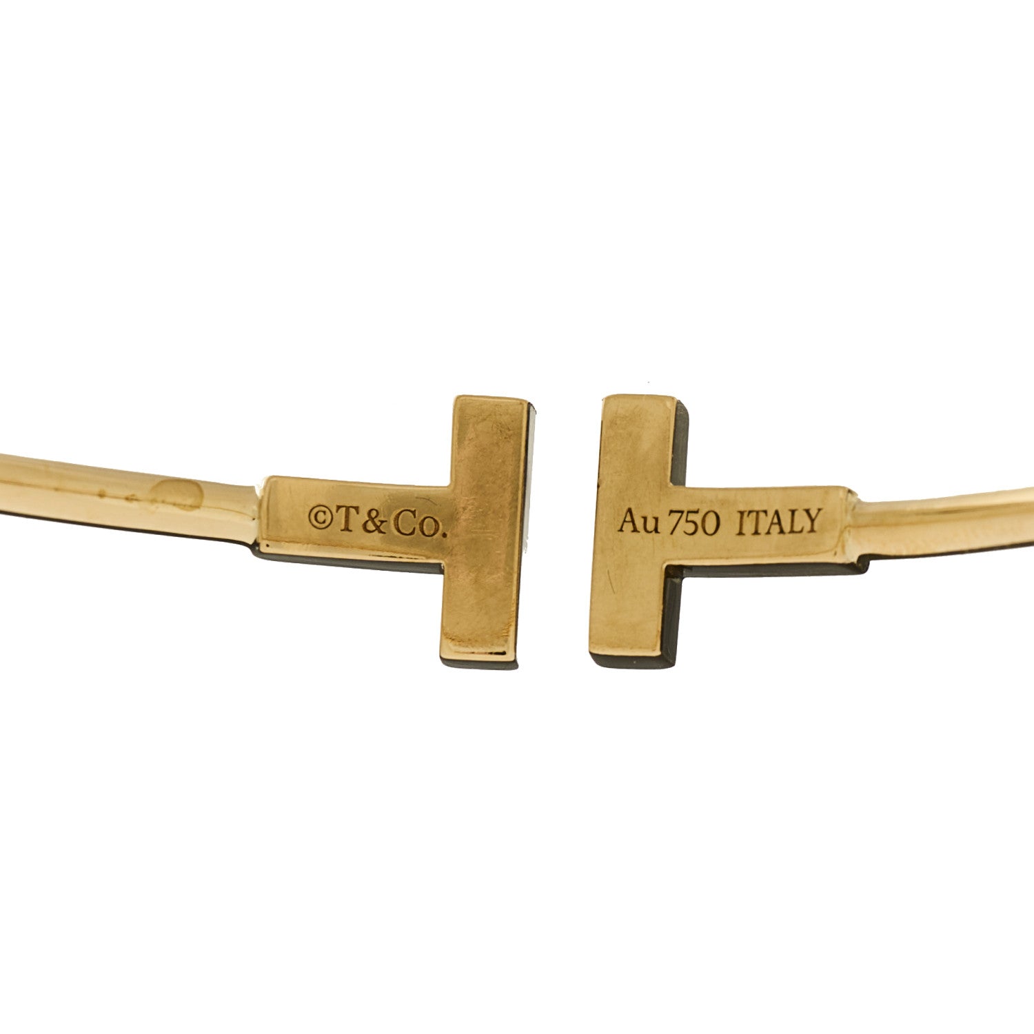 Tiffany 18K Yellow Gold Turquoise T Wire Bracelet 3 of 4