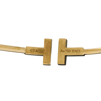 Tiffany 18K Yellow Gold Turquoise T Wire Bracelet 3 of 4