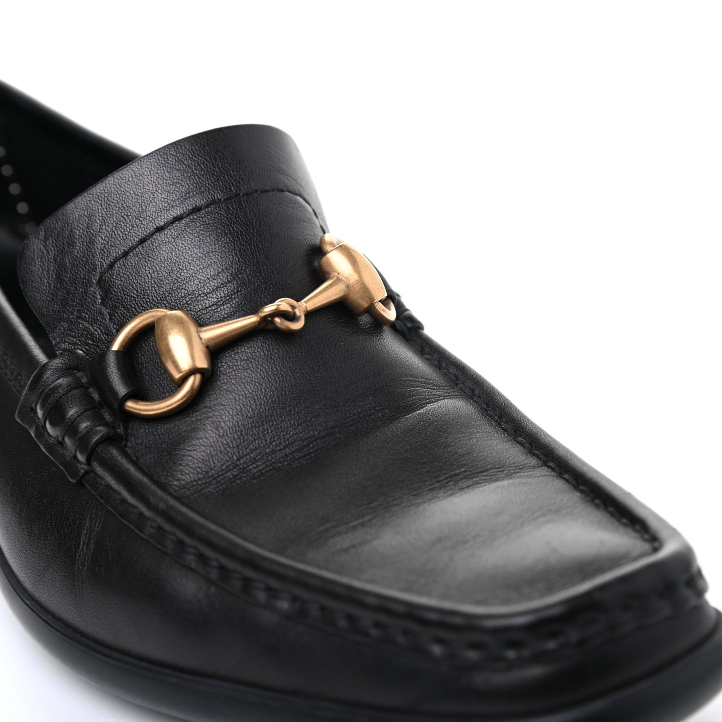 Calfskin Mens Horsebit Driver Loafers 7.5 Black