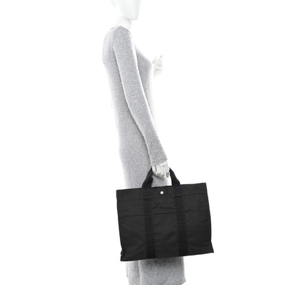 Hermes Toile Fourre Tout MM Grey Black 2 of 12