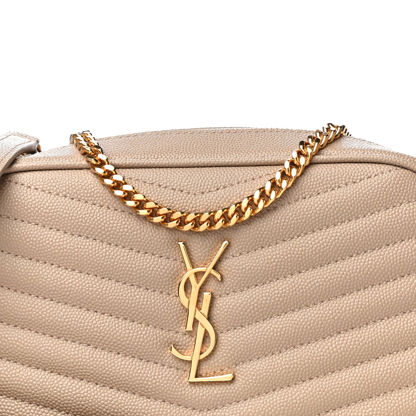 Grain De Poudre Matelasse Monogram Mini Lou Camera Bag Dark Beige