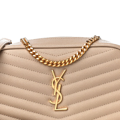 Saint Laurent Grain De Poudre Matelasse Monogram Mini Lou Camera Bag Dark Beige 10 of 11