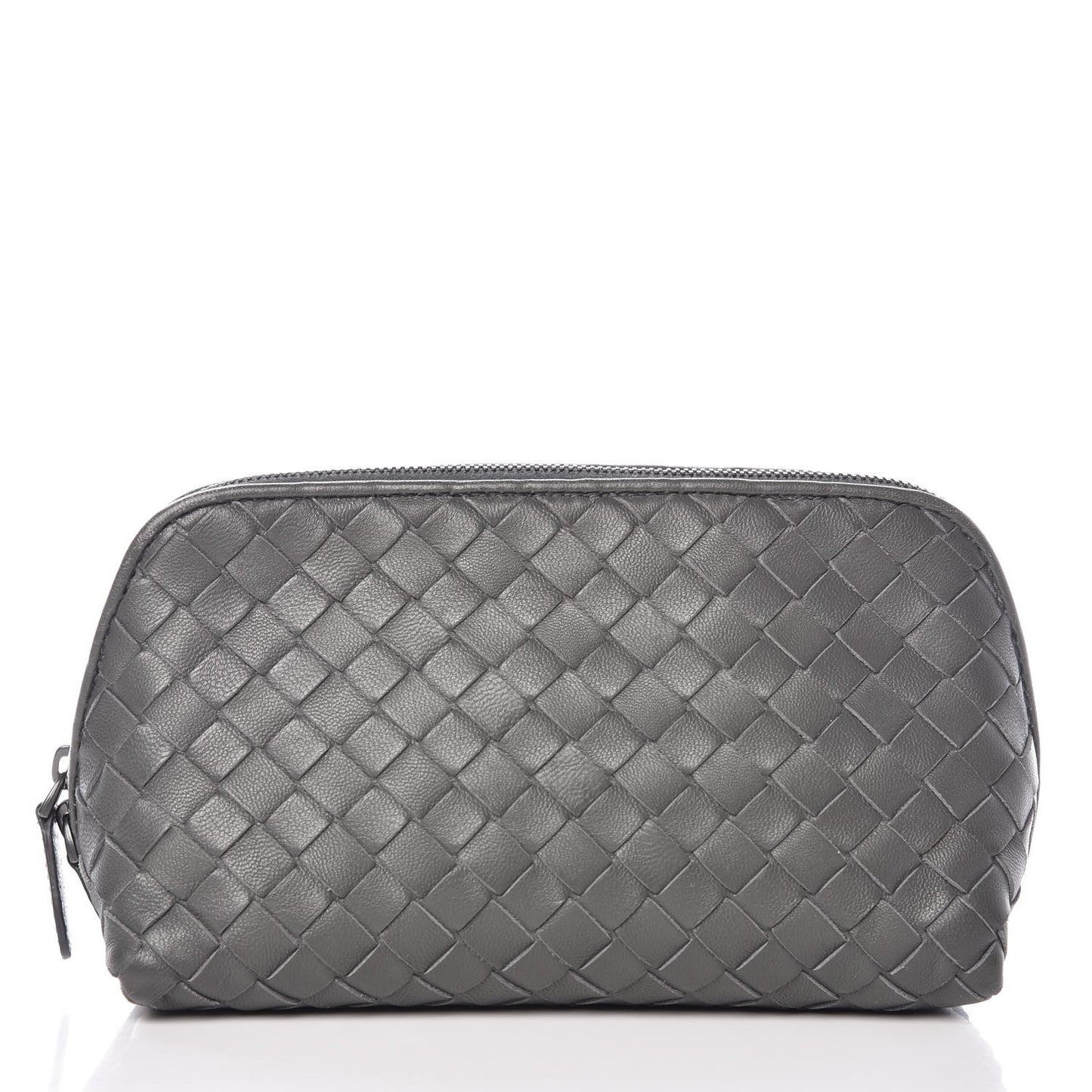 Nappa Intrecciato Cosmetic Pouch Grey