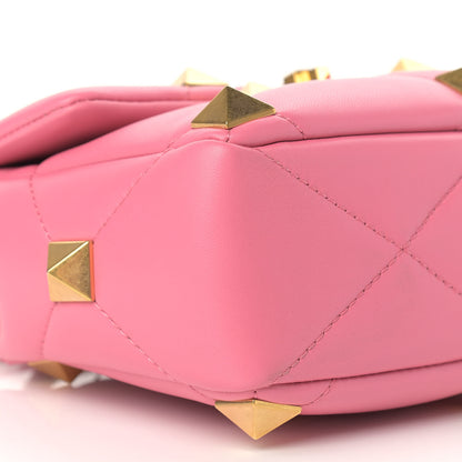 Valentino Garavani Nappa Medium Roman Stud Shoulder Bag Flamingo Pink 7 of 10