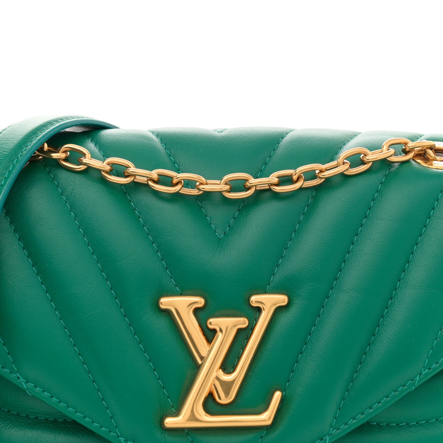 Louis Vuitton Calfskin New Wave Chain Bag MM NM Emerald 7 of 10
