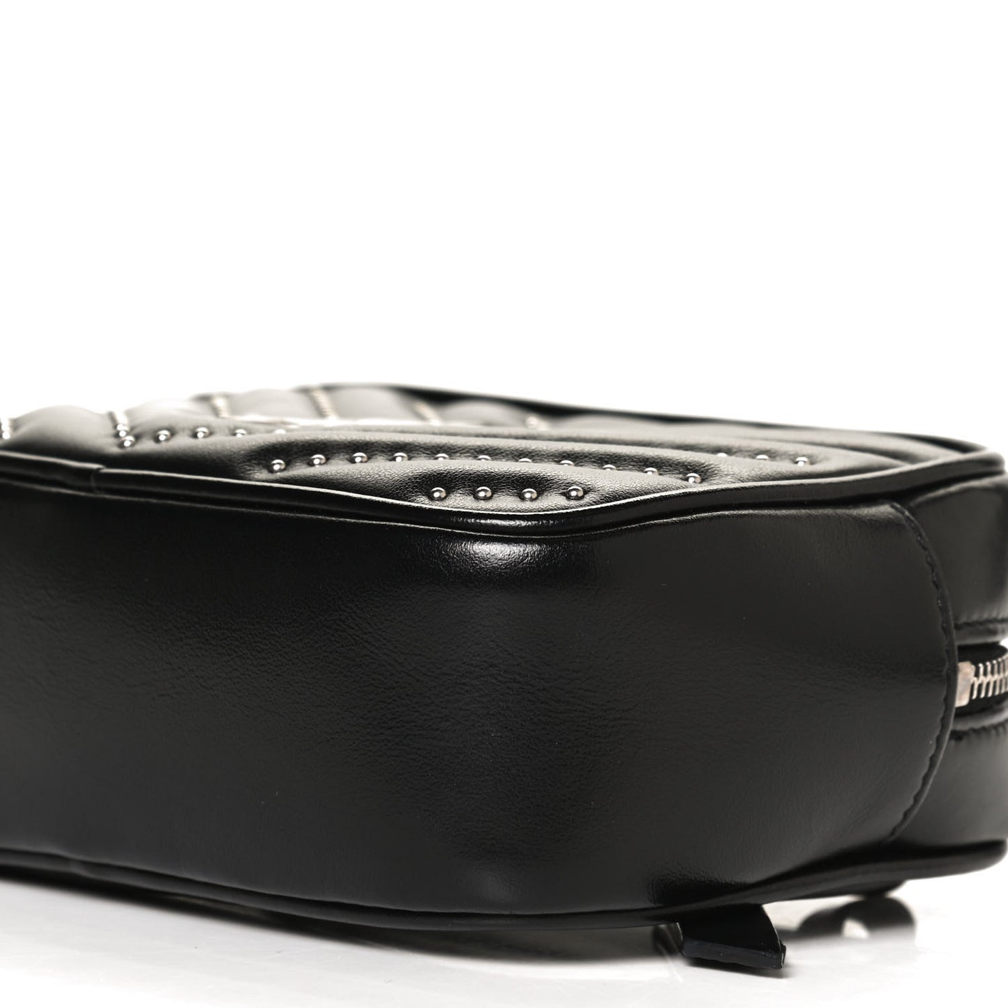 Calfskin Matelasse Studded Monogram Lou Belt Bag Black