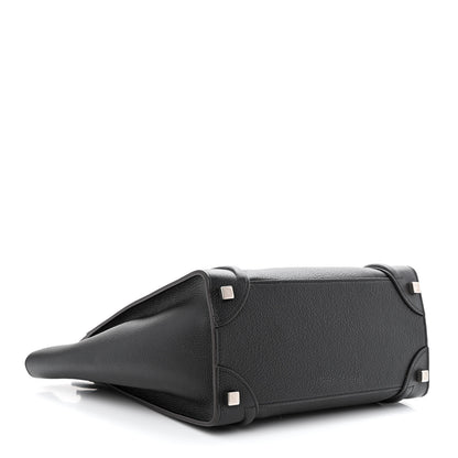 Celine Drummed Calfskin Micro Luggage Black 4 of 10