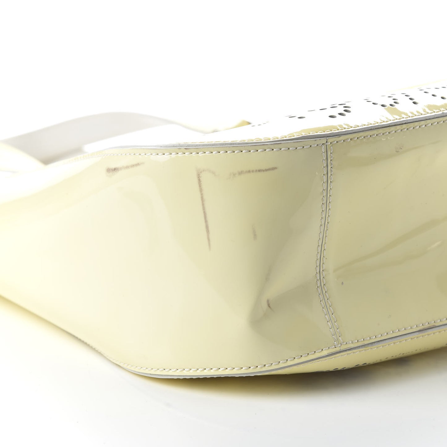 Patent Perforated CC No 5 Tote Yellow