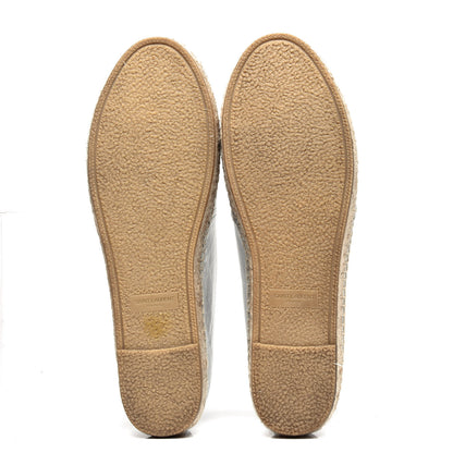 Saint Laurent Metallic Lambskin Monogram Espadrilles 39 Silver 6 of 10