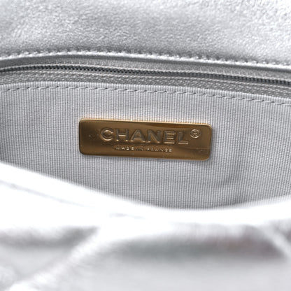 Chanel Metallic Lambskin Quilted Medium Chanel 19 Flap Silver 6 of 10