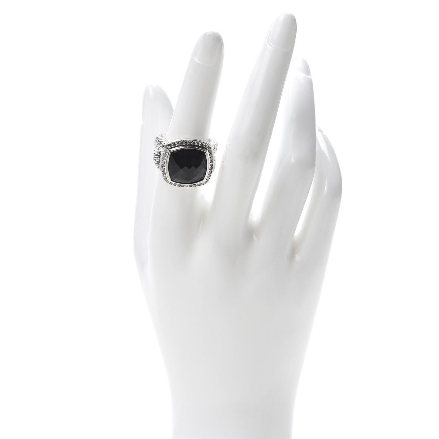 Sterling Silver Diamond Black Onyx 14mm Albion Ring 54 7