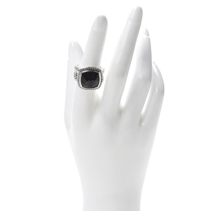 David Yurman Sterling Silver Diamond Black Onyx 14mm Albion Ring 54 7 2 of 5
