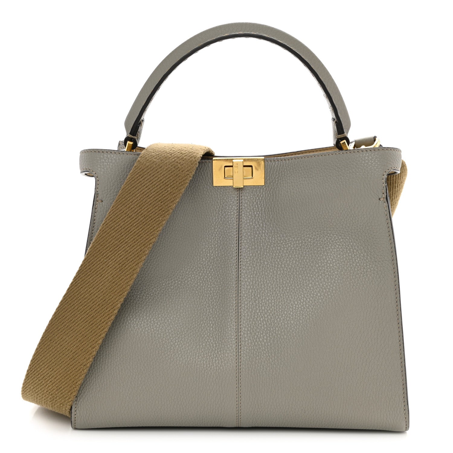 Fendi Cuoio Romano Selleria Medium Peekaboo X-Lite Tortora 1 of 8