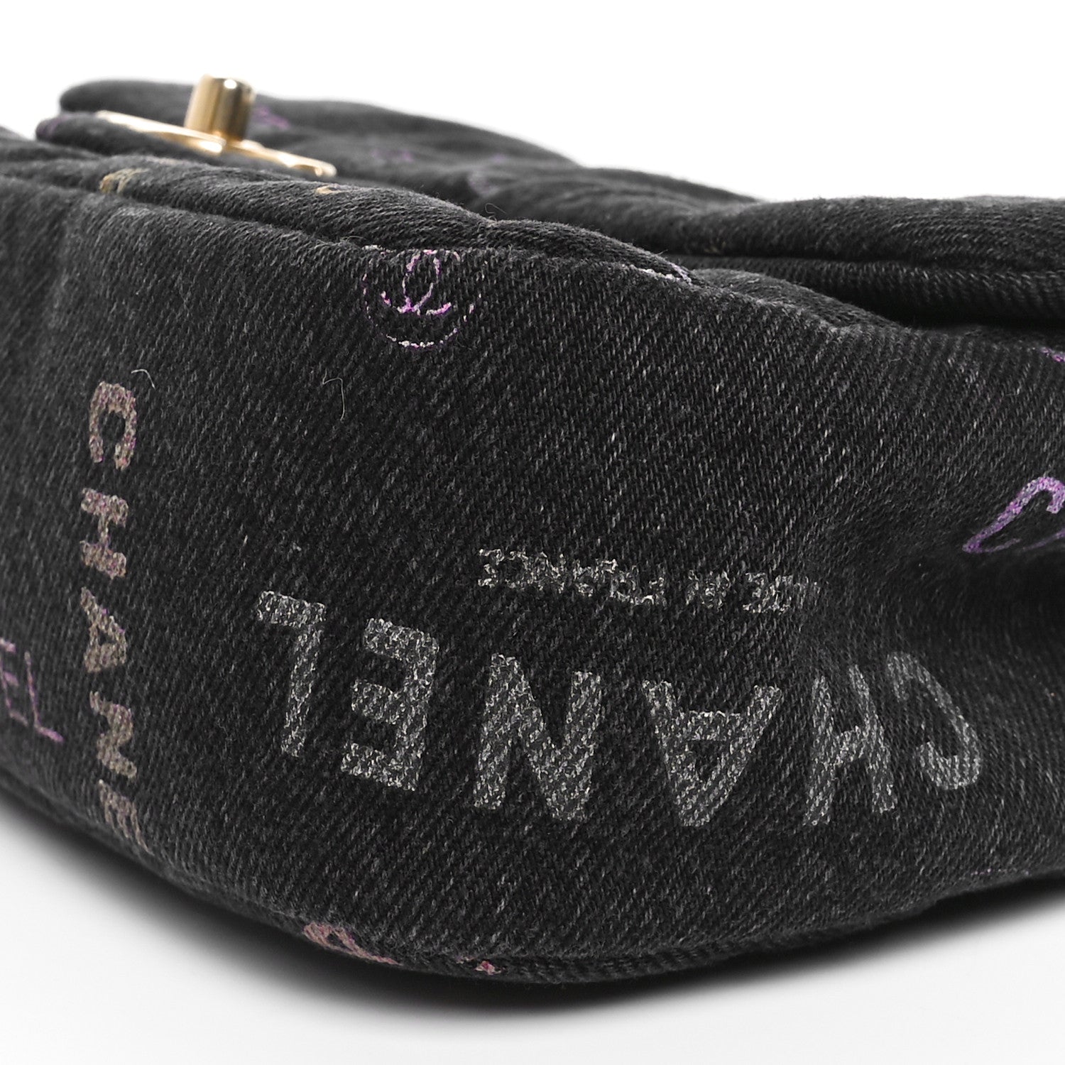 Chanel Denim Quilted Denim Mood Large Flap Black Multicolor 10 of 11