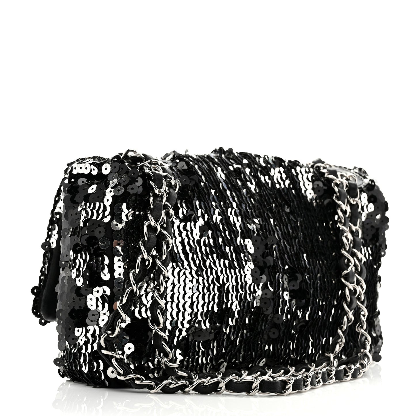Sequin Summer Night Flap Black Silver