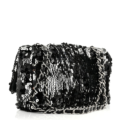 Chanel Sequin Summer Night Flap Black Silver 3 of 10